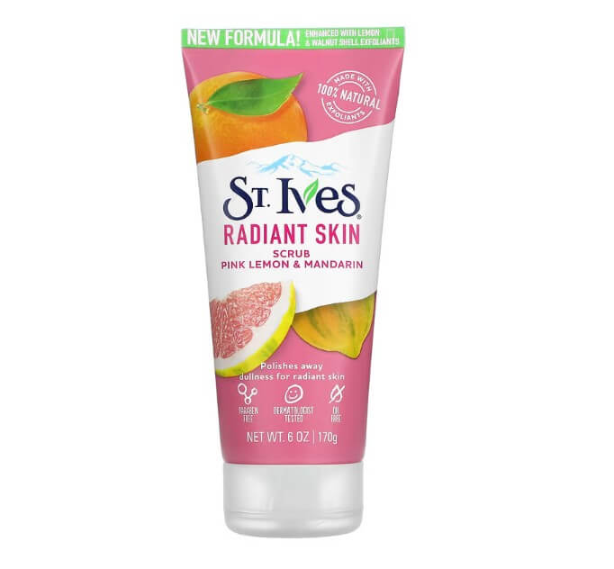 مقشر سانت آيفز للبشرة المشعة بالليمون الزهري والماندرين 170 مل